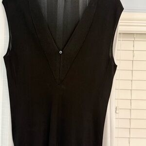 Giorgio Armani Black V-Neck Blouse